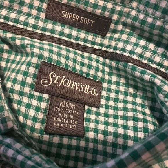 St John’s Bay Men’s Shirt Medium Gingham - Picture 3 of 4